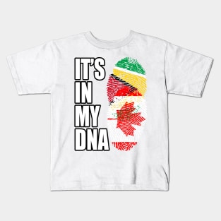 Guyanese And Canadian Mix Heritage DNA Flag Kids T-Shirt